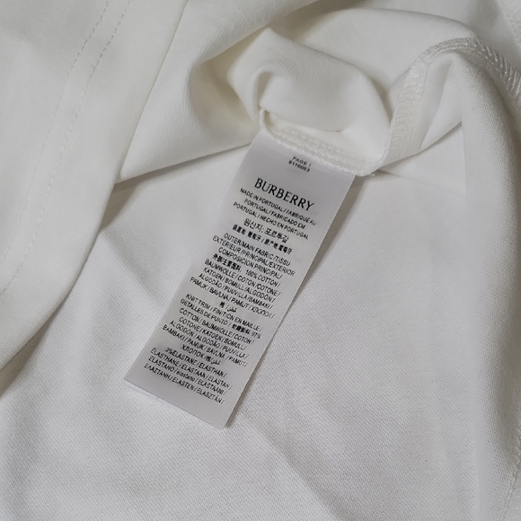 Burberry White Embroidered Logo Short Sleeve Tee - Picture 3 of 4